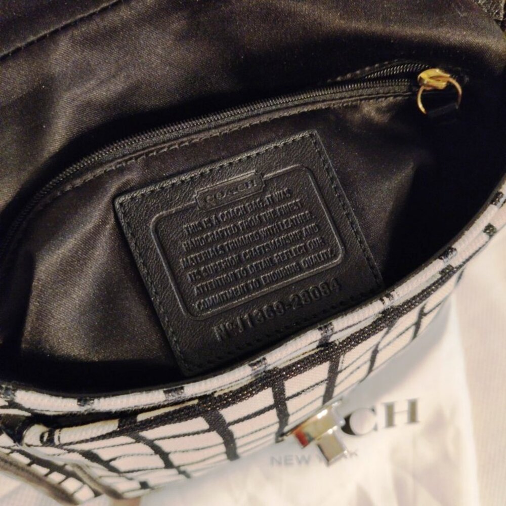 Coach Madison Sadie Top Handle or Crossbody in Black/Cream EUC + NWT Gold Chain - Picture 16 of 16